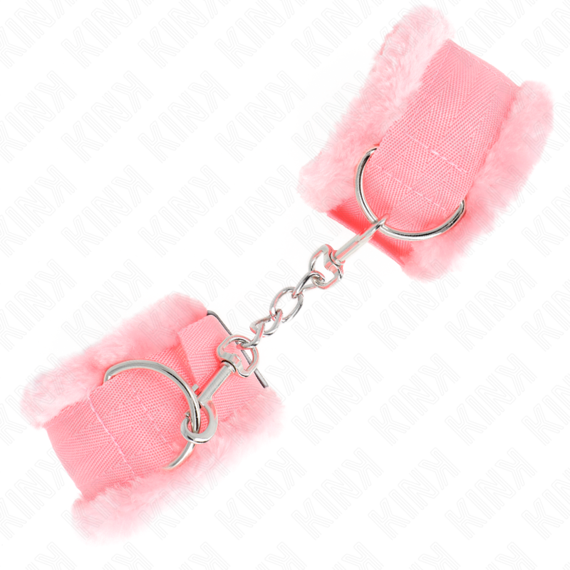 KINK - FURRY LINED WRIST RESTRAINTS PINK ADJUSTABLE 17-31 CM X 7 CM - Imagem de 2
