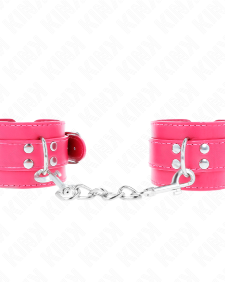 KINK - WRIST RESTRAINTS RASPBERRY ROSE WITH RASPBERRY ROSE LINING ADJUSTABLE 20-28 CM X 5.5 CM