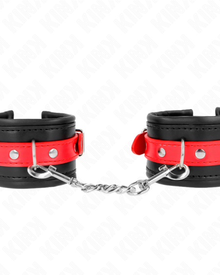 KINK - WRIST RESTRAINTS BLACK WITH RED BELT ADJUSTABLE 17-28 CM X 6 CM