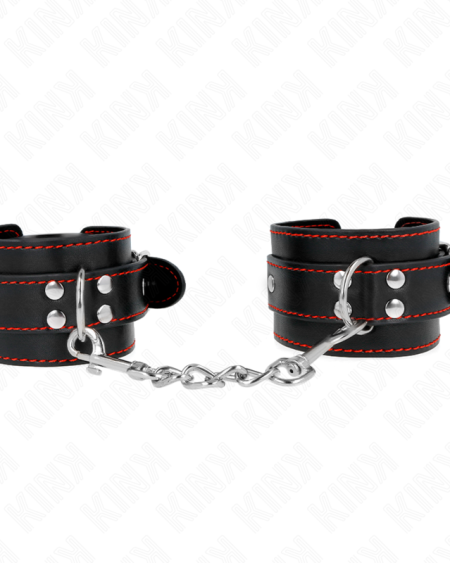 KINK - WRIST RESTRAINTS BLACK WITH RED LINING ADJUSTABLE 20-28 CM X 5.5 CM