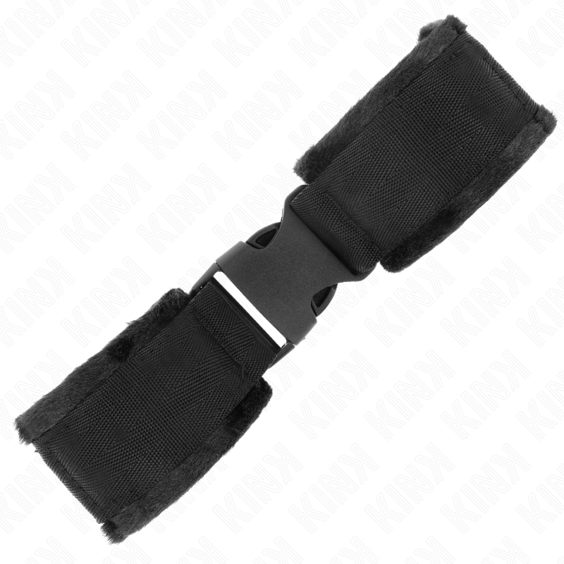 KINK - NYLON BIND HOOKLOOP WRIST RESTRAINTS RED-BLACK MODEL 1 AJDUSTABLE 25-35 CM X 6 CM - Imagem de 2