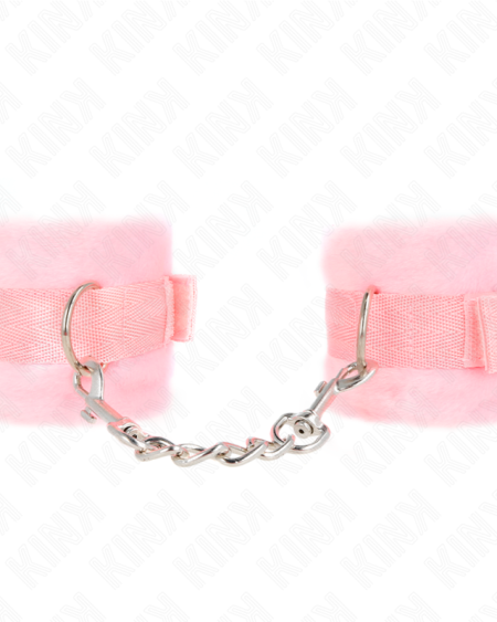 KINK - BEGINNER FUR HAND CUFFS PINK 30 X 7 CM