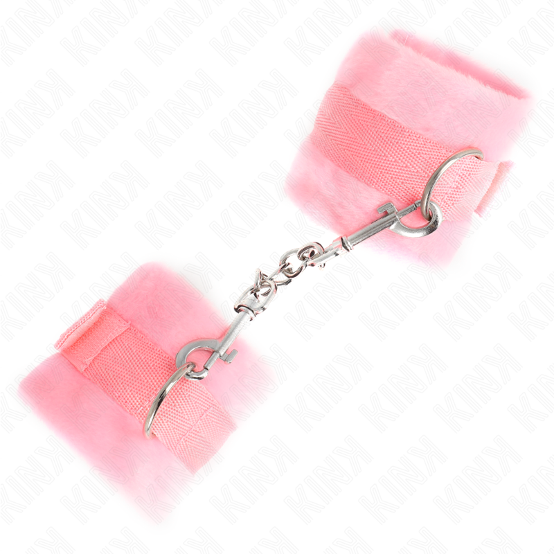 KINK - BEGINNER FUR HAND CUFFS PINK 30 X 7 CM - Imagem de 2