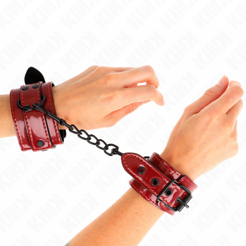 KINK - DARK RED WRIST CUFFS 23 X 5 CM - Imagem de 4