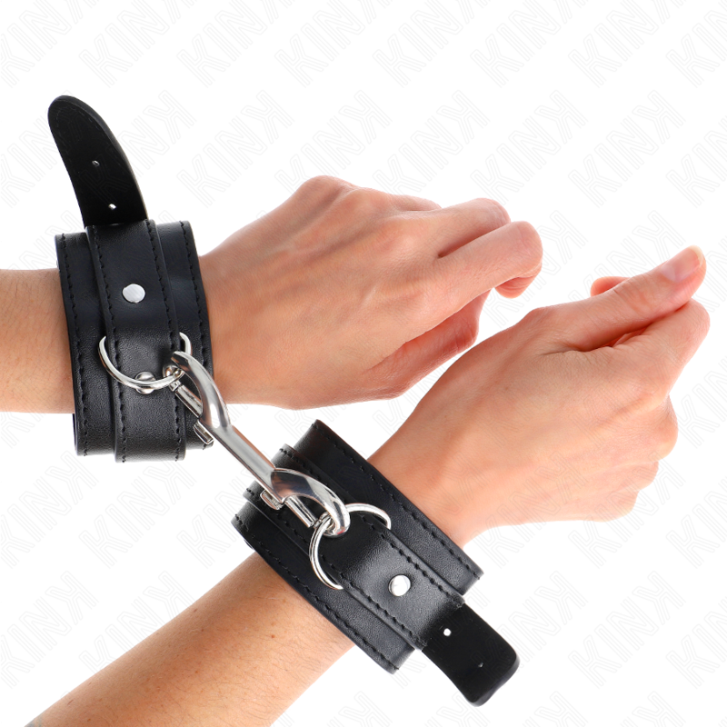 KINK - WRIST RESTRAINTS-SINGLE RIVET ROW BLACK ADJUSTABLE 17-28 CM X 5 CM - Imagem de 4