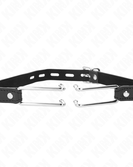 KINK - METAL HOOK GAG 11.5 CM WITH LEATHERETTE STRAP ADJUSTABLE 39-58 CM X 2 CM