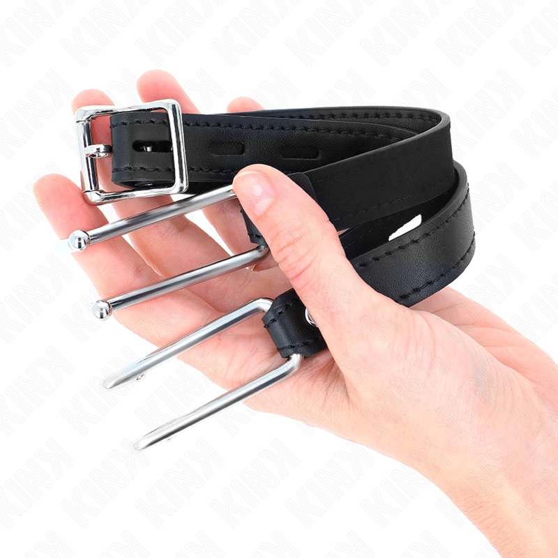 KINK - METAL HOOK GAG 11.5 CM WITH LEATHERETTE STRAP ADJUSTABLE 39-58 CM X 2 CM - Imagem de 3