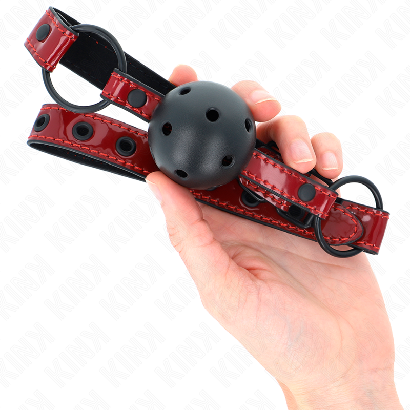 KINK - SHINY LEATHERETTE BALL 4.5 CM GAG 63.5 X 2 CM ADJUSTABLE 41 X 59 CM - Imagem de 4