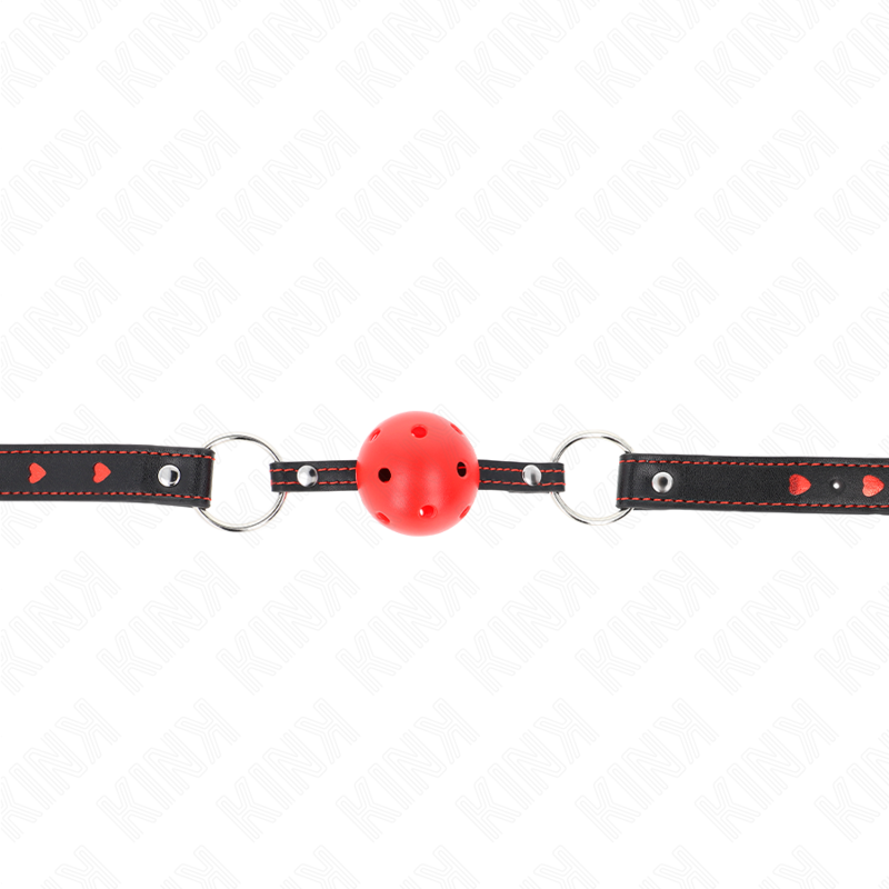 KINK - HOLLOW HARD RED BALL GAG MODEL 2 65 x 2.5 CM - Imagem de 3
