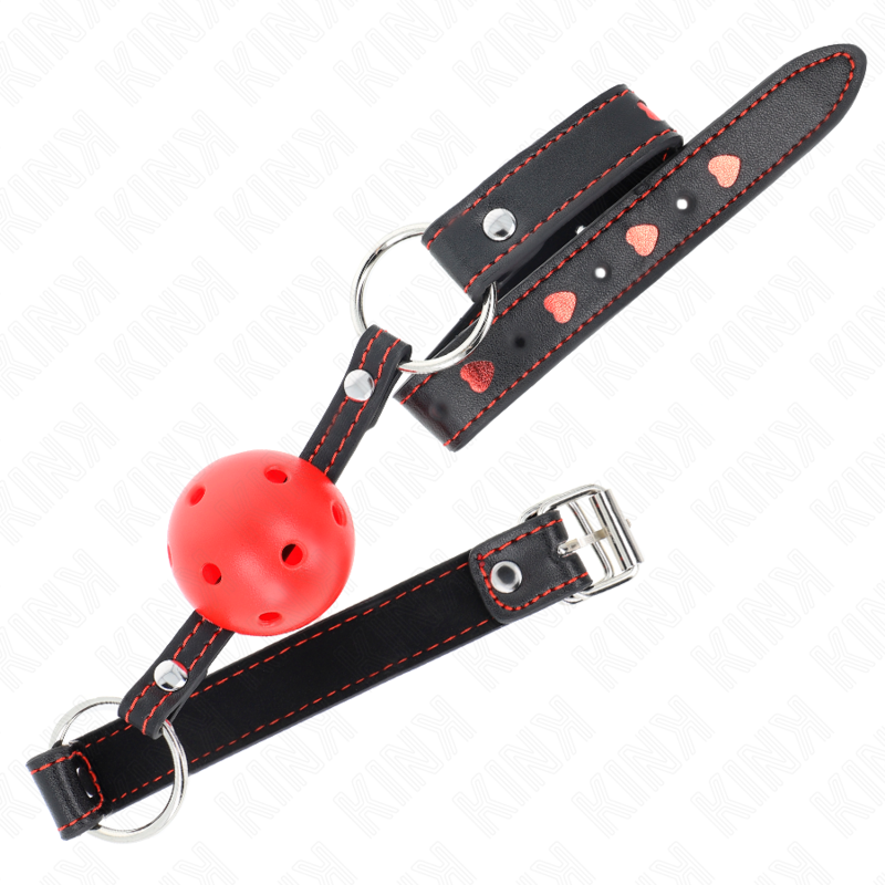 KINK - HOLLOW HARD RED BALL GAG MODEL 2 65 x 2.5 CM - Imagem de 2