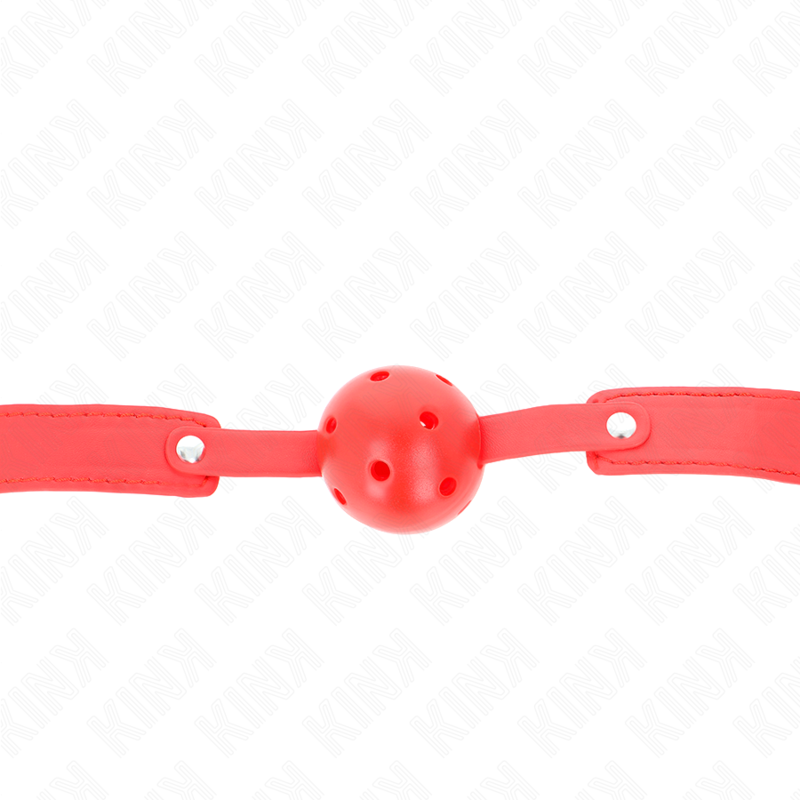 KINK - RED BREATHABLE BALL 4.5 CM GAG 65 x 2.5 CM - Imagem de 4