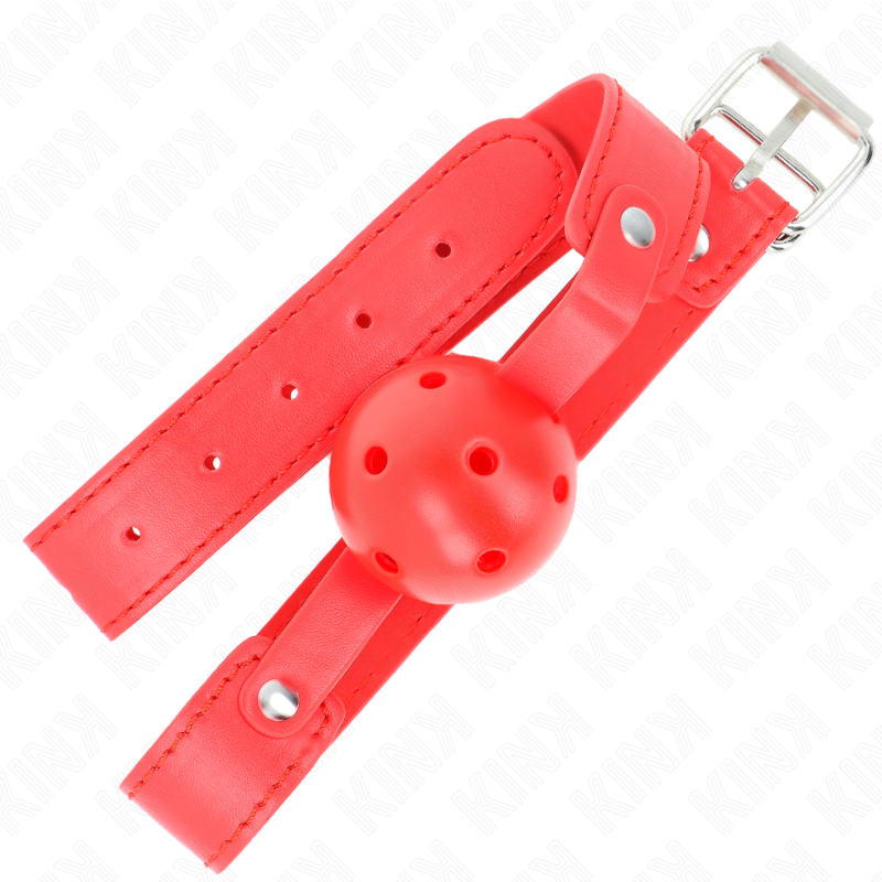 KINK - RED BREATHABLE BALL 4.5 CM GAG 65 x 2.5 CM - Imagem de 2