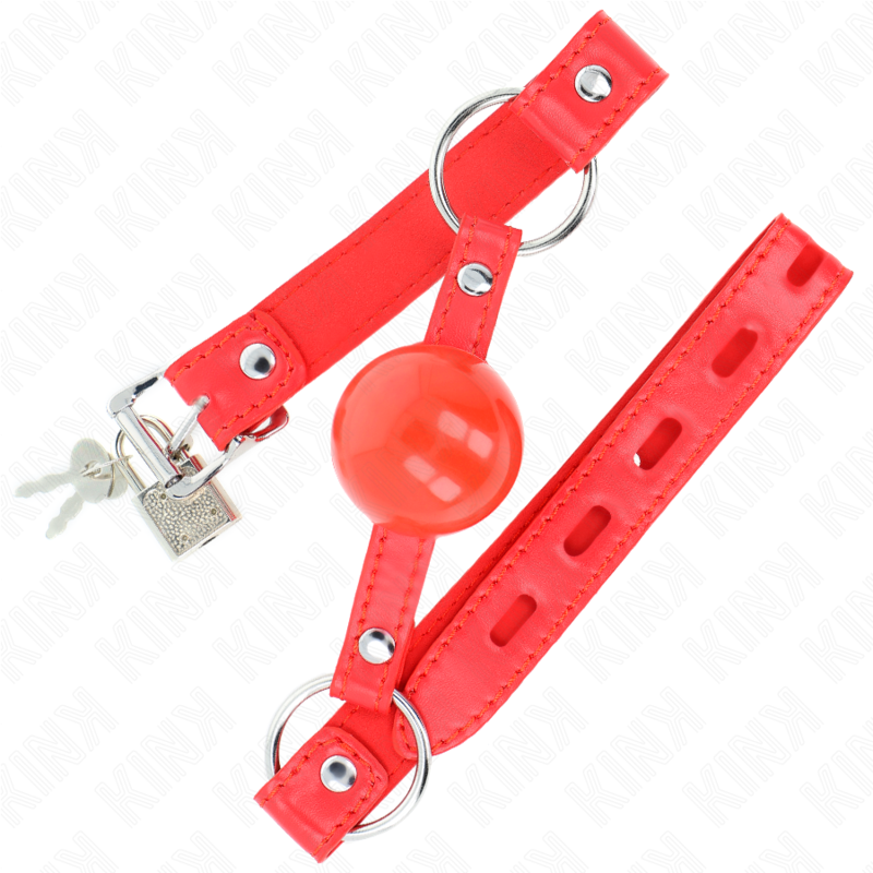 KINK - TPE BALL 4 CM GAG WITH ROJO LOCK 60 x 2 CM - Imagem de 2