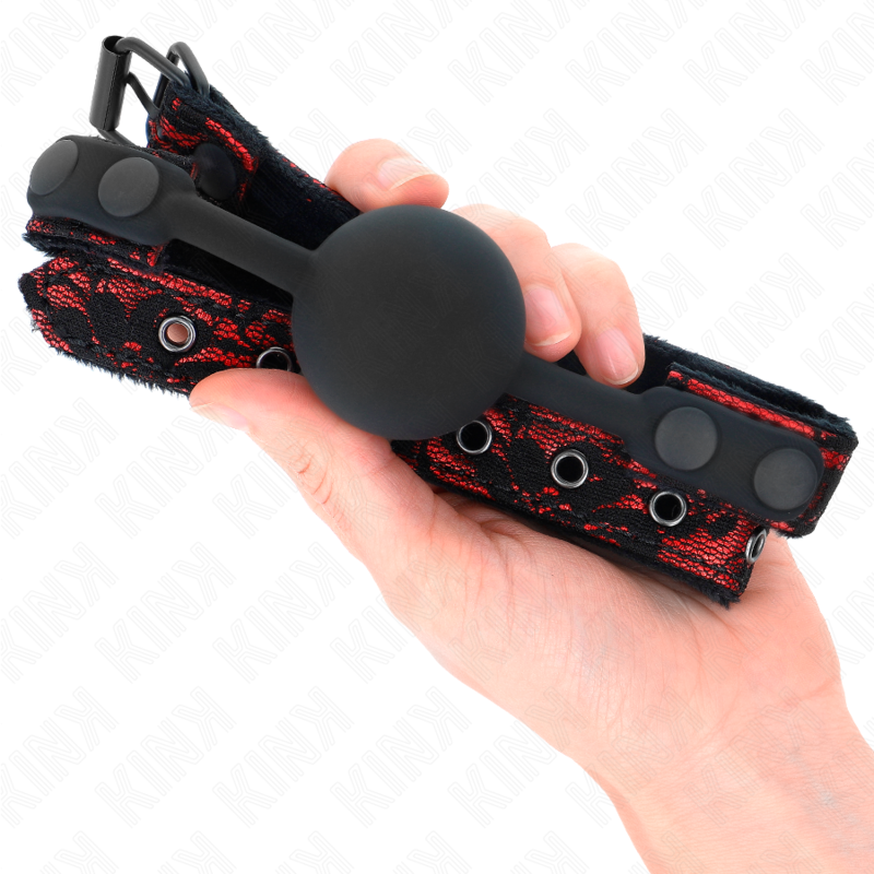 KINK - SCANDAL SILICONE BALL 4 CM GAG MODEL 1 65 x 2 CM - Imagem de 4
