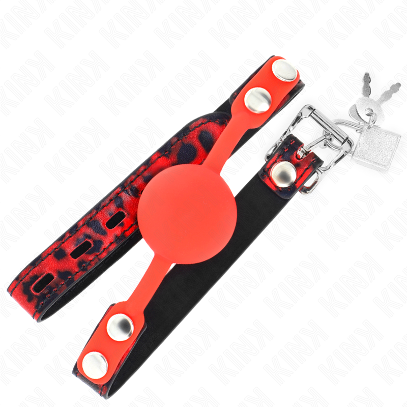 KINK - MODEL 2 SILICONE BALL 4 CM GAG WITH LOCK 60 x 2 CM - Imagem de 2