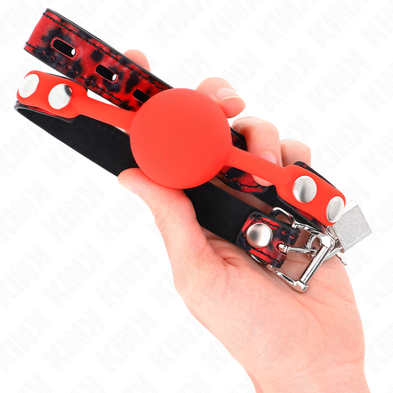 KINK - MODEL 2 SILICONE BALL 4 CM GAG WITH LOCK 60 x 2 CM - Imagem de 4