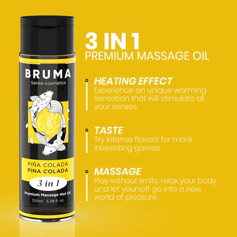 BRUMA - PREMIUM MASSAGE HOT OIL PINA COLADA 3 IN 1 - 100 ML - Imagem de 4