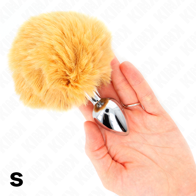 KINK - STAINLESS STEEL PLUG 7 x 3 CM WITH BEIGE FAUX FUR RABBIT TAIL 8 CM - Imagem de 2