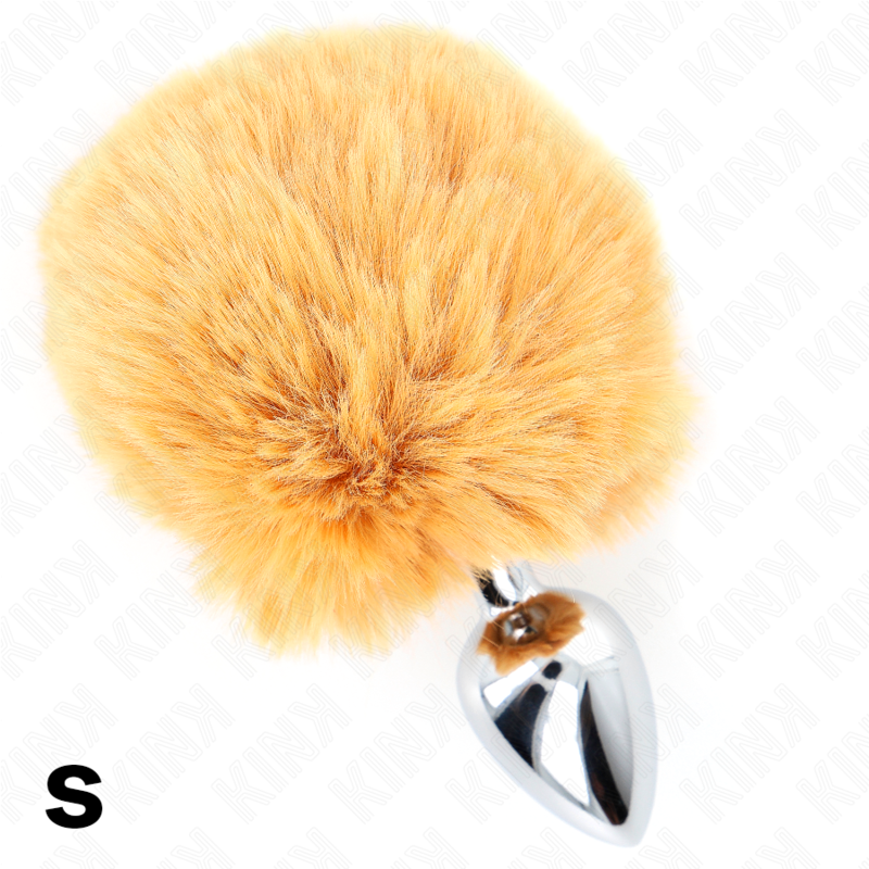 KINK - STAINLESS STEEL PLUG 7 x 3 CM WITH BEIGE FAUX FUR RABBIT TAIL 8 CM - Imagem de 4