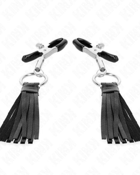 KINK - LEATHERETTE TASSEL NIPPLE CLAMPS 6 CM