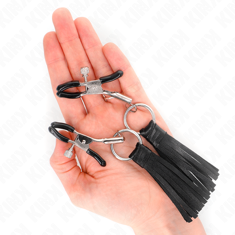 KINK - LEATHERETTE TASSEL NIPPLE CLAMPS 6 CM - Imagem de 4