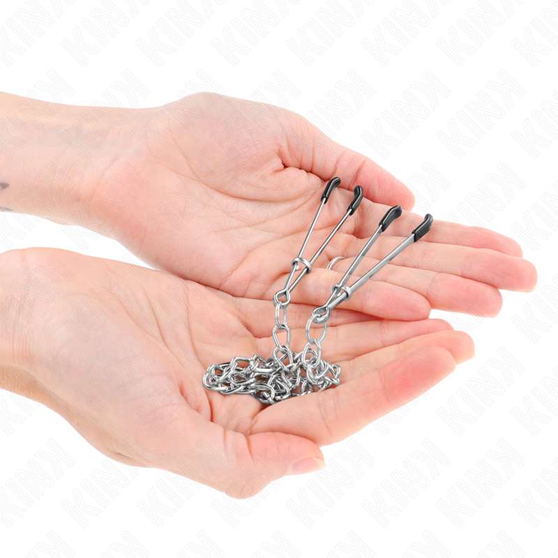 KINK - THIN NIPPLE CLAMPS WITH THICK CHAIN 30 CM - Imagem de 2