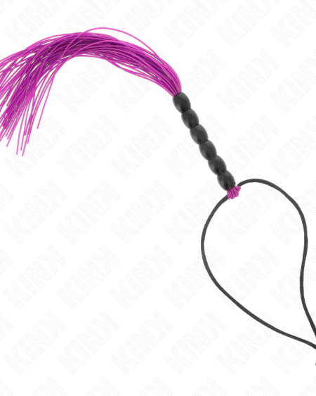 KINK - MINI SILICONE WHIP WITH 6 PURPLE BEADS 26 CM