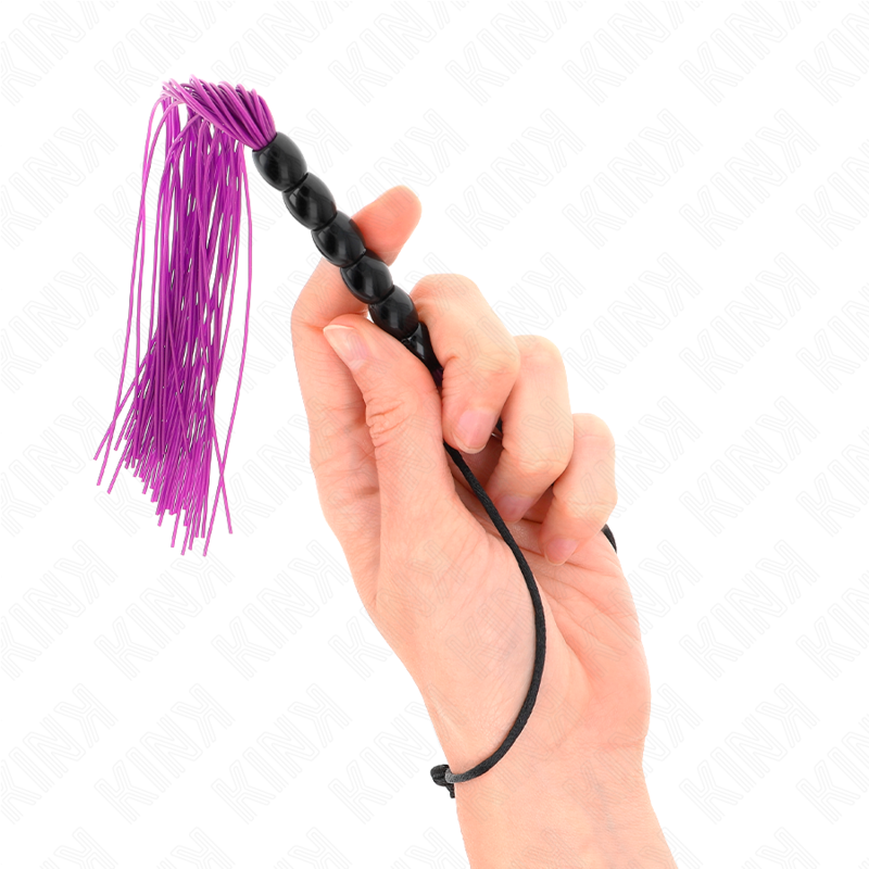 KINK - MINI SILICONE WHIP WITH 6 PURPLE BEADS 26 CM - Imagem de 4