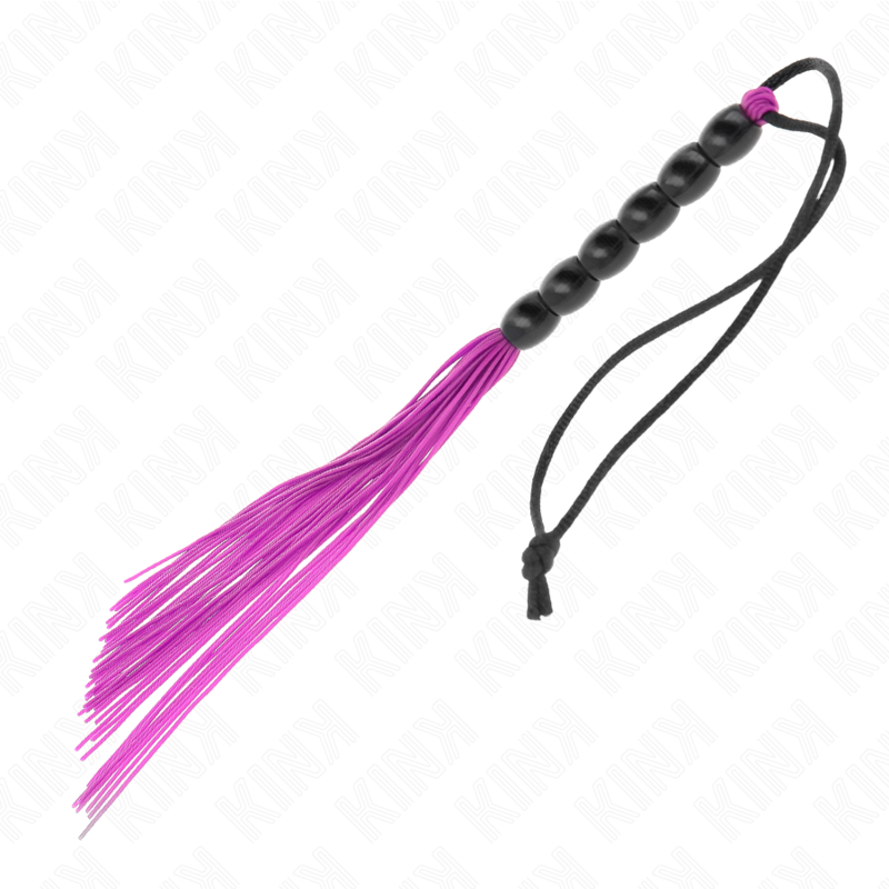 KINK - MINI SILICONE WHIP WITH 6 PURPLE BEADS 26 CM - Imagem de 2