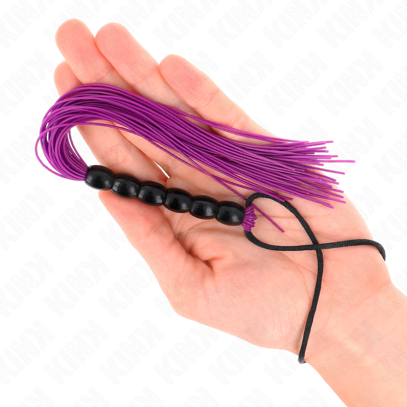 KINK - MINI SILICONE WHIP WITH 6 PURPLE BEADS 26 CM - Imagem de 3