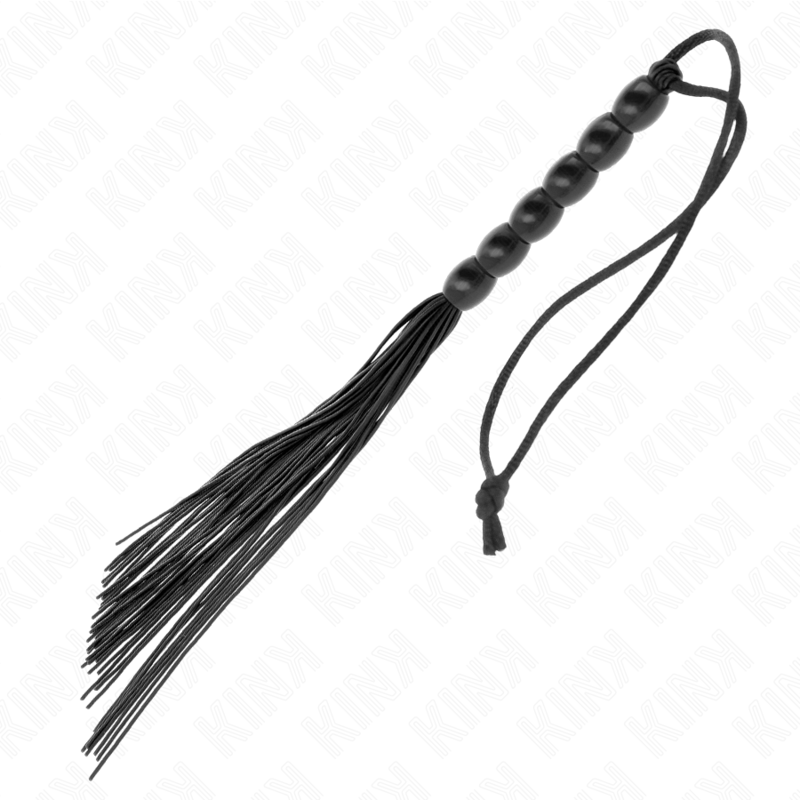 KINK - MINI SILICONE WHIP WITH 6 BLACK BEADS 26 CM - Imagem de 5