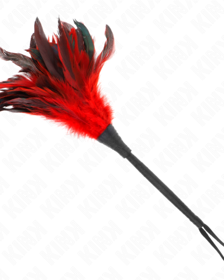 KINK - RED MAIDS HORN SHAPED TICKLE CHICKEN FEATHERS 36 CM