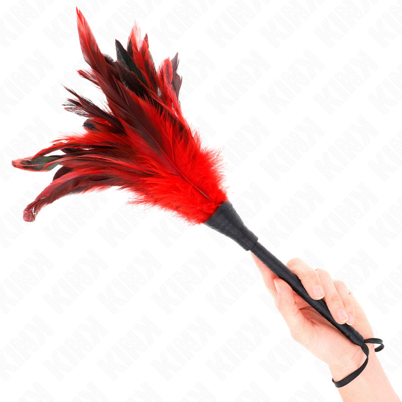 KINK - RED MAIDS HORN SHAPED TICKLE CHICKEN FEATHERS 36 CM - Imagem de 2