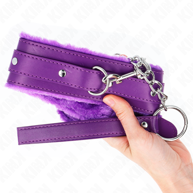 KINK - COLLAR WITH LEASH 65 CM WITH RESTRICTIONS PURPLE 36-42 CM X 5.5 CM - Imagem de 5