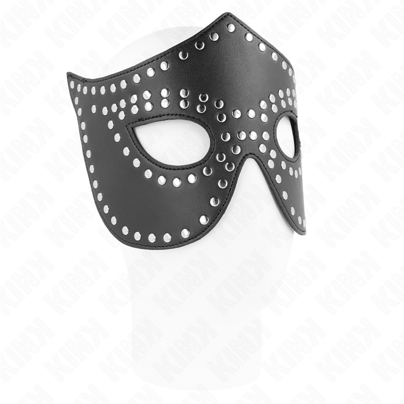 KINK - LEATHERETTE MASK WITH RIVETS MODEL 2 30 x 12 CM - Imagem de 2