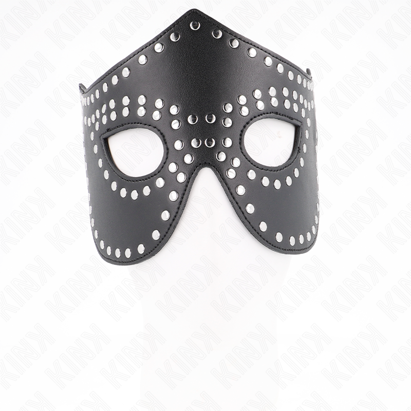 KINK - LEATHERETTE MASK WITH RIVETS MODEL 2 30 x 12 CM - Imagem de 3