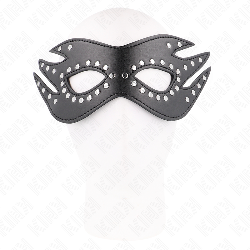 KINK - LEATHERETTE MASK WITH RIVETS MODEL 3 26 x 9.5 CM - Imagem de 2