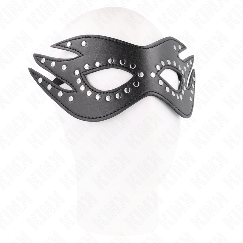 KINK - LEATHERETTE MASK WITH RIVETS MODEL 3 26 x 9.5 CM - Imagem de 3