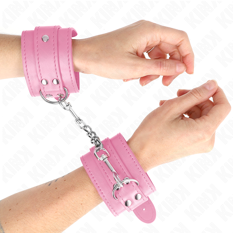 KINK - SIMPLE WRIST RESTRAINTS PINK ADJUSTABLE 20-23 CM X 5.5 CM - Imagem de 4