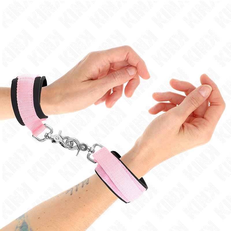 KINK - ADJUSTABLE NEOPRENE WRIST RESTRAINTS PINK ADJUSTABLE 22-34 CM - Imagem de 4