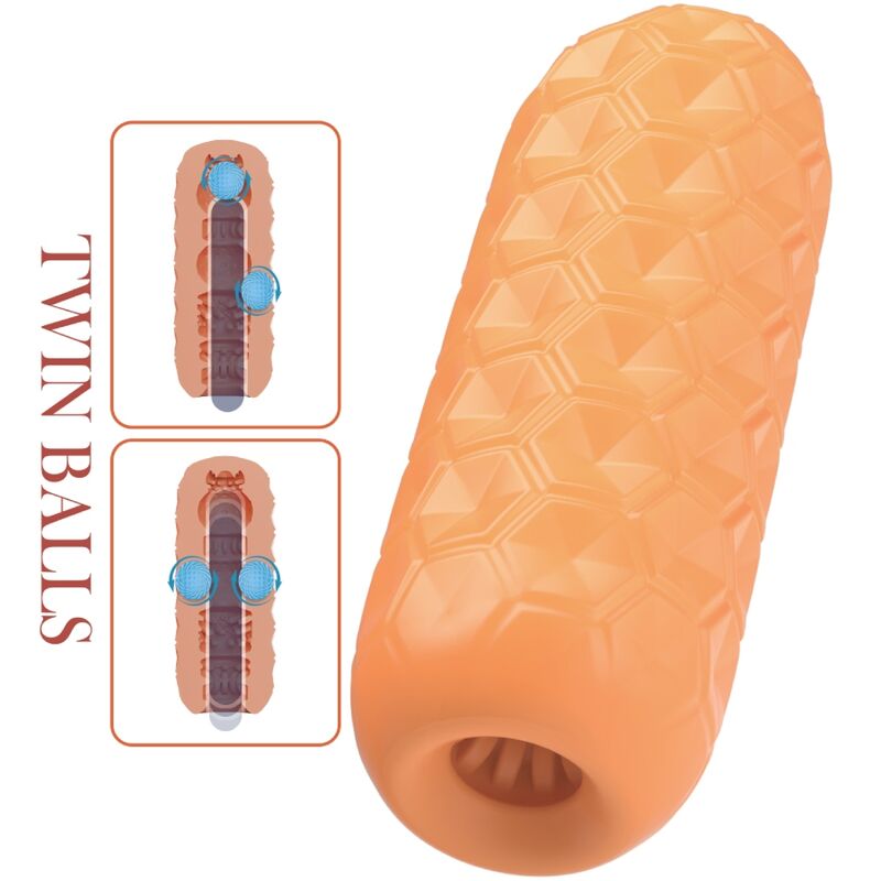 PRETTY LOVE - TWIN BALLS MALE MASTURBATOR ORANGE - Imagem de 5