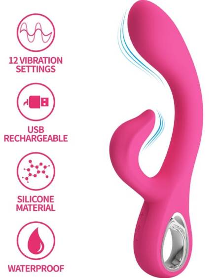 PRETTY LOVE - FRITZ RABBIT VIBRATOR 12 VIBRATIONS PINK