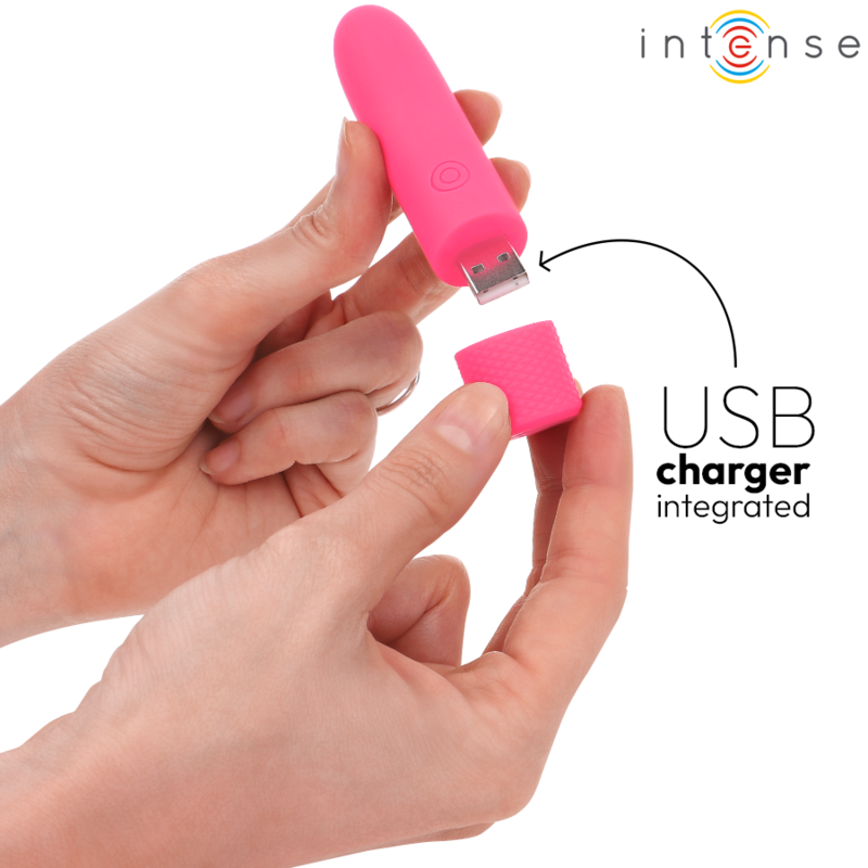 INTENSE - SYMONE USB RECHARGEABLE VIBRATING BULLET 8 VIBRATIONS PINK 10 X 2.2 CM - Imagem de 5