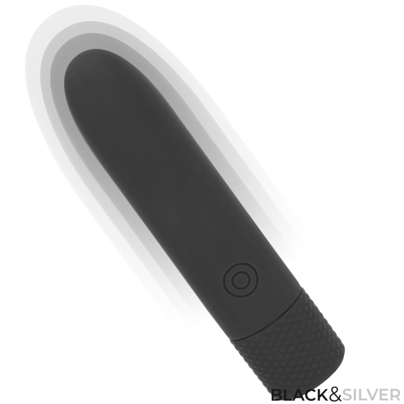 BLACK SILVER - GERI USB RECHARGEABLE VIBRATING BULLET 8 VIBRATIONS BLACK 10 X 2.2 CM - Imagem de 2