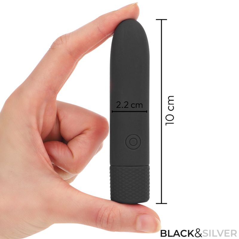 BLACK SILVER - GERI USB RECHARGEABLE VIBRATING BULLET 8 VIBRATIONS BLACK 10 X 2.2 CM - Imagem de 5