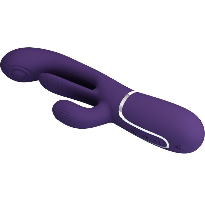 PRETTY LOVE - SHANIA TRIPLE RABBIT VIBRATOR MULTIFUNCTION PURPLE - Imagem de 5