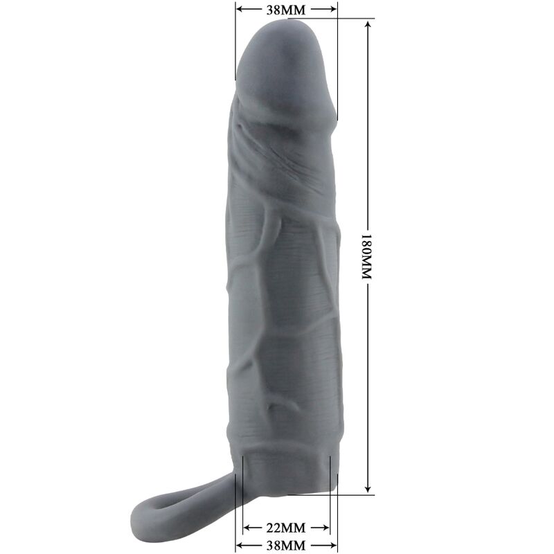 PRETTY LOVE - REALISTIC SKIN PENIS SLEEVE DARK GREY - Imagem de 5