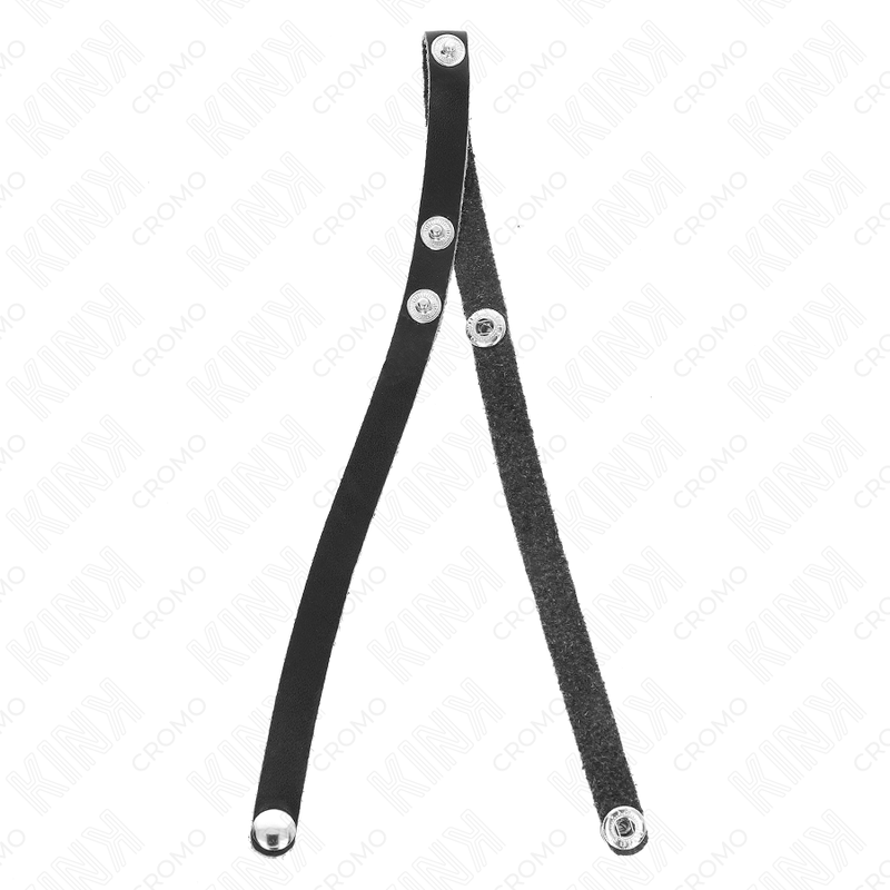 KINK - LEATHER PENIS RING WITH PRESSURE CLOSURE 39 X 1 CM - Imagem de 4