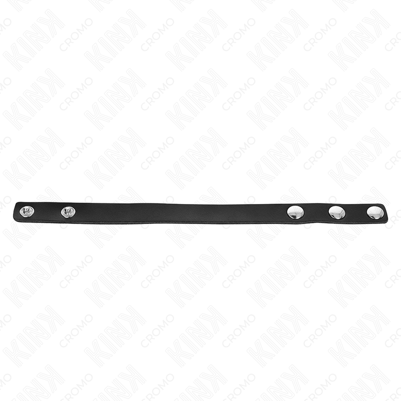 KINK - LEATHER PENIS RING WITH PRESSURE CLOSURE 21.5 X 1.5 CM - Imagem de 4