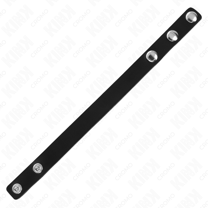 KINK - LEATHER PENIS RING WITH PRESSURE CLOSURE 21.5 X 1.5 CM - Imagem de 5